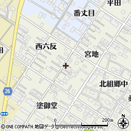 愛知県岡崎市大和町宮地48周辺の地図