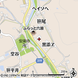 兵庫県川辺郡猪名川町笹尾黒添ヱ周辺の地図