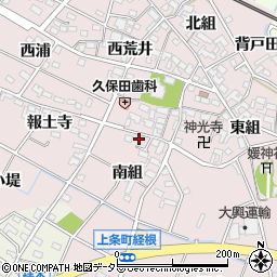 愛知県安城市上条町南組周辺の地図