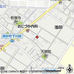 愛知県岡崎市筒針町池田157周辺の地図