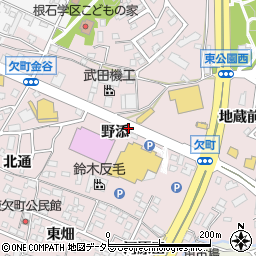 愛知県岡崎市欠町野添周辺の地図