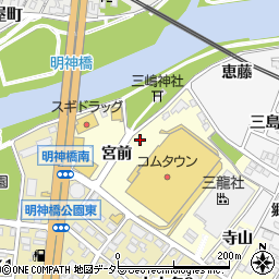 愛知県岡崎市上六名町周辺の地図