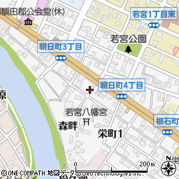 愛知県岡崎市朝日町2丁目周辺の地図