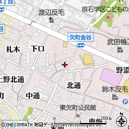 愛知県岡崎市欠町金谷周辺の地図