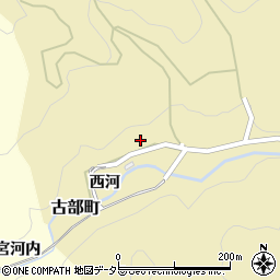 愛知県岡崎市古部町（西河）周辺の地図