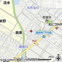 愛知県岡崎市筒針町上川田周辺の地図