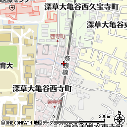 京都府京都市伏見区深草大亀谷西寺町39周辺の地図