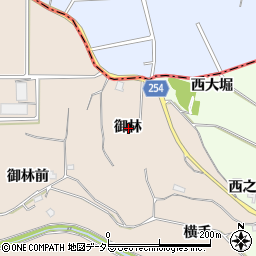 愛知県知多郡阿久比町草木御林周辺の地図