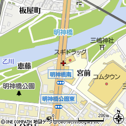 愛知県岡崎市上六名町林周辺の地図