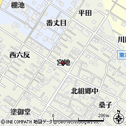 愛知県岡崎市大和町（宮地）周辺の地図