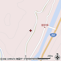 愛知県新城市横川中貝津周辺の地図