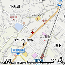 愛知県知多郡東浦町生路池下25周辺の地図