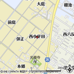 愛知県岡崎市新堀町西小平田周辺の地図
