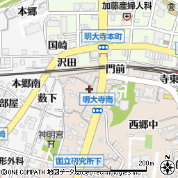 愛知県岡崎市明大寺町西郷中14周辺の地図
