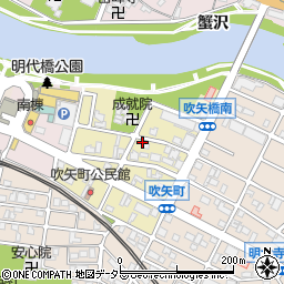愛知県岡崎市吹矢町周辺の地図