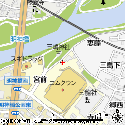 愛知県岡崎市上六名町三島3周辺の地図
