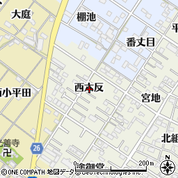 愛知県岡崎市大和町西六反周辺の地図
