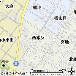 愛知県岡崎市大和町（西六反）周辺の地図