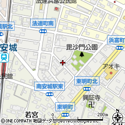愛知県安城市東明町周辺の地図