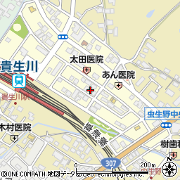 滋賀県甲賀市水口町虫生野中央67-3周辺の地図