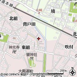 愛知県安城市上条町背戸田周辺の地図