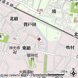 愛知県安城市上条町（背戸田）周辺の地図