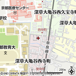京都府京都市伏見区深草大亀谷西寺町37周辺の地図