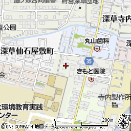 京都府京都市伏見区深草関屋敷町周辺の地図
