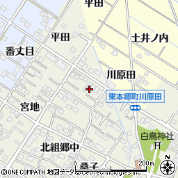 愛知県岡崎市大和町上河原周辺の地図