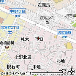 愛知県岡崎市欠町下口周辺の地図