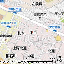 愛知県岡崎市欠町（下口）周辺の地図