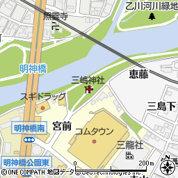 愛知県岡崎市上六名町三島1周辺の地図