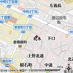 愛知県岡崎市欠町（札木）周辺の地図