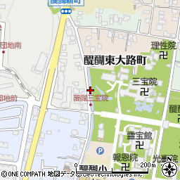 醍醐寺前周辺の地図