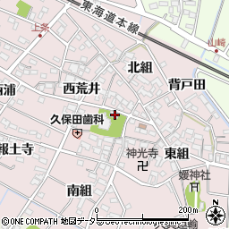 愛知県安城市上条町中屋敷周辺の地図
