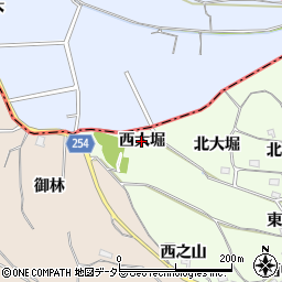 愛知県阿久比町（知多郡）白沢（西大堀）周辺の地図