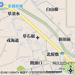 愛知県知多郡阿久比町草木草石根21周辺の地図