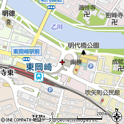 愛知県岡崎市明大寺町（上郷中）周辺の地図