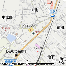 愛知県知多郡東浦町生路池下111周辺の地図