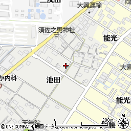 愛知県岡崎市筒針町池田周辺の地図