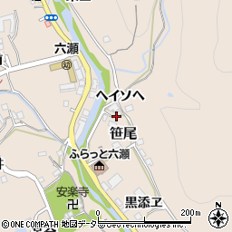 兵庫県川辺郡猪名川町笹尾ヘイソヘ周辺の地図