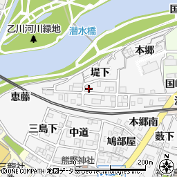 愛知県岡崎市久後崎町堤下周辺の地図