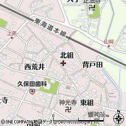 愛知県安城市上条町（北組）周辺の地図