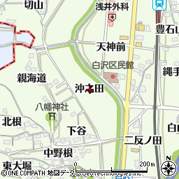 愛知県知多郡阿久比町白沢沖之田周辺の地図