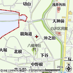 愛知県阿久比町（知多郡）白沢（北之前）周辺の地図