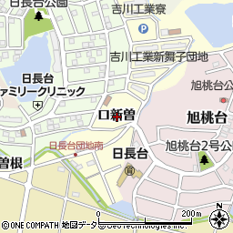 愛知県知多市新舞子口新曽周辺の地図