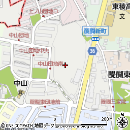 京都府京都市伏見区醍醐中山町周辺の地図