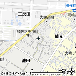 愛知県岡崎市筒針町池田32周辺の地図