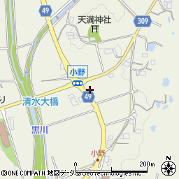 兵庫県三田市小野周辺の地図