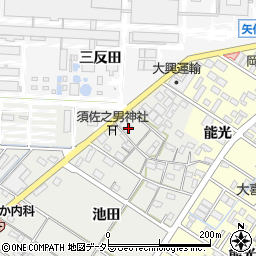 愛知県岡崎市筒針町池田27周辺の地図